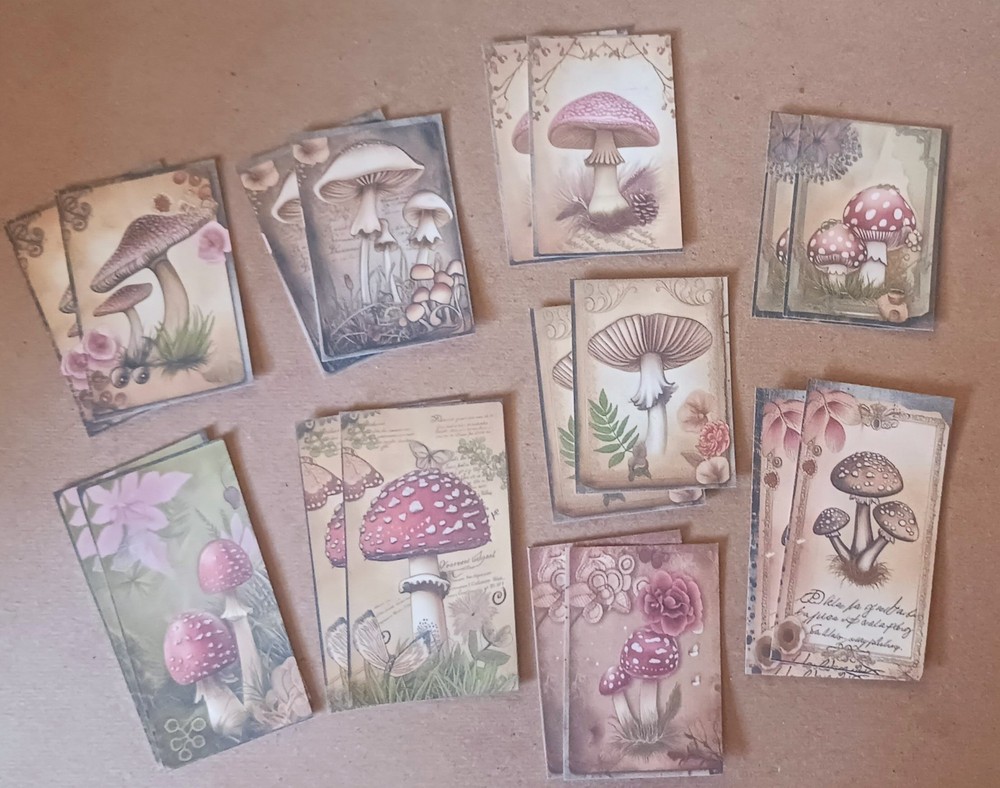 Lot #7 Woodland Mushrooms journal DIE CUTS Ephemera Tags Collage Scrapbook