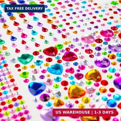 3500pcs Gem Stickers Jewels for Crafts，12 Sheets Rhinestone Stickers for DIY Cra