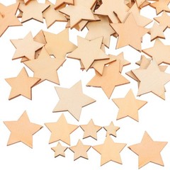 200Pcs Wooden Star Embellishments for Creative DIY Crafts and Decorations