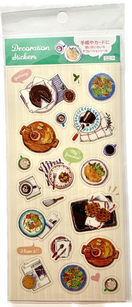 Japanese Stationery Kawaii Clear Sticker Sheet – Happy Dining, Lunch Dinner Food