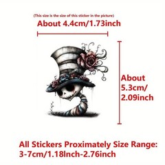 20pcs Haunted Girl 2D Stickers Gothic-Themed DIY Decor Self-Adhesive Semi-Gloss