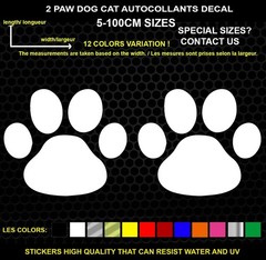 2 Paw Dog Cat Decorative Stickers – Vehicles & Accessories, 2 Piece Set