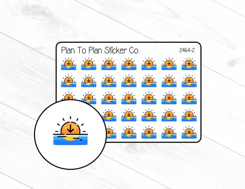 2464-2~~Sunset (Water) Planner Stickers.