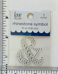 Ampersand Rhinestone Sticker 1.5″ Clear Silver Glitter Scrapbook Monogram Bling