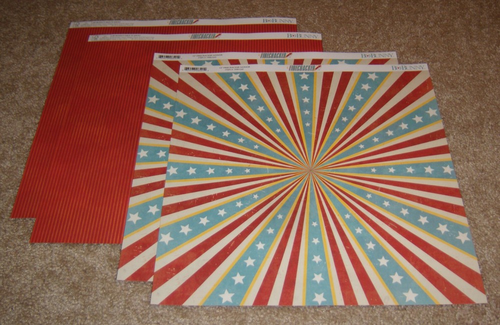 Bo Bunny Double-Sided Paper(4) ~ Firecracker ……Firecracker Honor