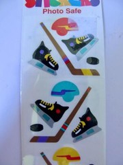 Vtg NIP Mrs. Grossman’s Stickers Ice Hockey Photo Safe 3 Sheets Skates Sport