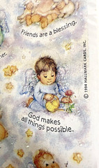 Vintage 1994 Hallmark Heartline Glitter Stickers Angel Babies Animals Friendship
