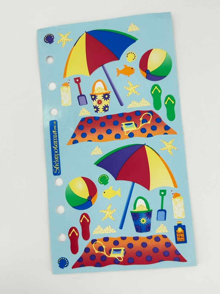 Stickopotamus Stickers Beach Theme 6×9 Sheet Assorted Colors Single Sheet