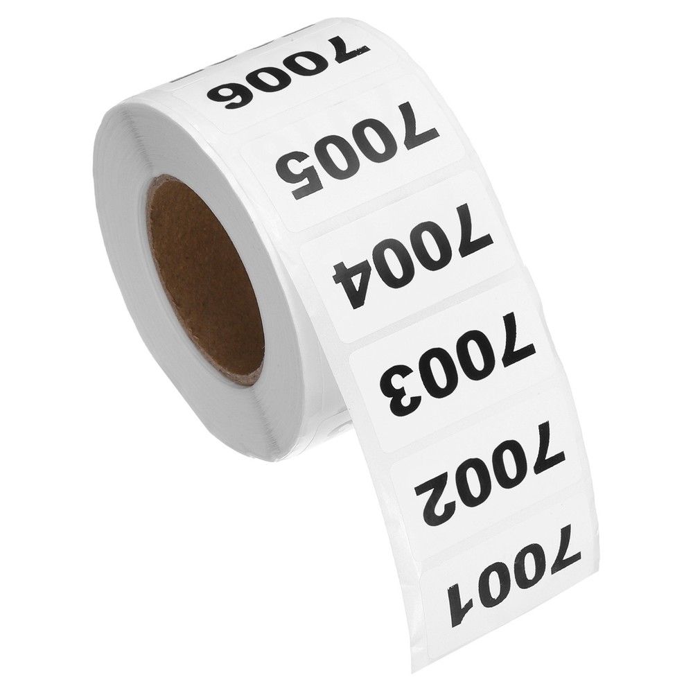 0.8×1.6 Inch Inventory Sticker, 1 Roll 7001 to 8000 Number Label 1000 Stickers
