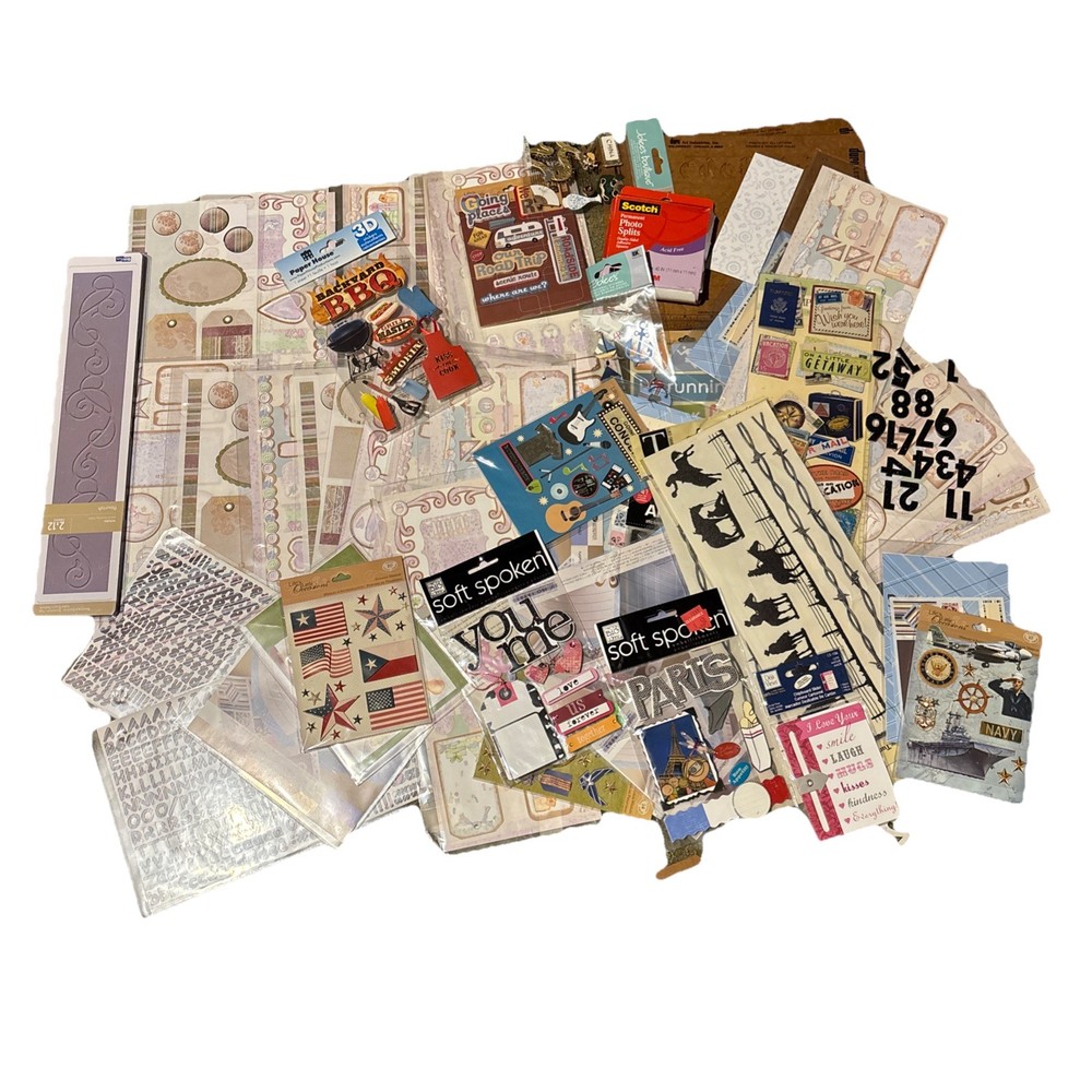 Huge Scrapbooking Supply Lot Stickers Paper Embellishments Mixed Craft 3 Pounds