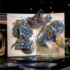 20Pcs Magic Holographic PET Stickers Witch Lady Junk Journal Decorative Sticker