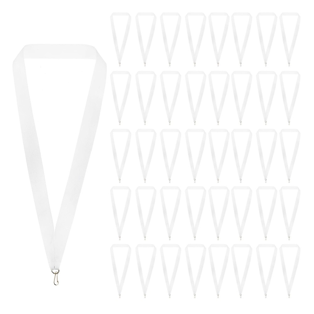 Award Neck Ribbons with Snap Clips, 100 Pack Polyester Medal Lanyards Blank A…