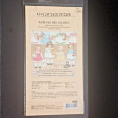 NEW! AFROCAT PAPER DOLL MATE DECO STICKER SET 007, STICKERS 1 sheet 4 mini dolls