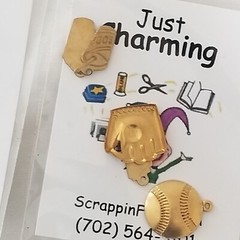 NEW Lot 4 Pkgs Metal Charms SPORTS Just Charming Darice Scrapbooks Crafts -A