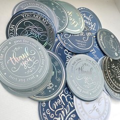 Thank You Sticker Random 1pc Blue 44mm New from Japan with tracking