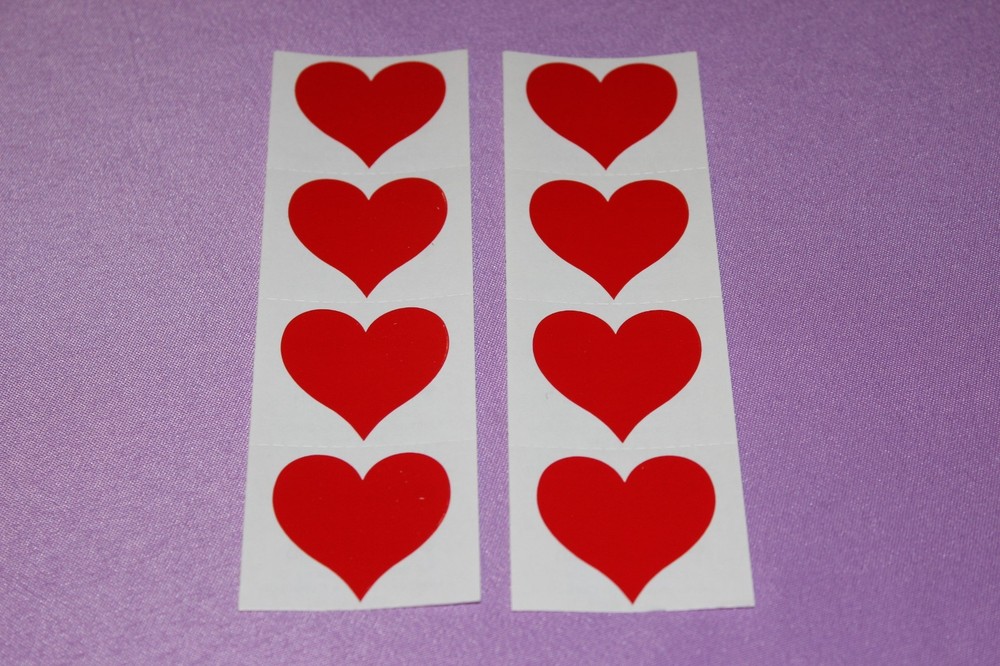 Mrs. Grossman’s LOT of 2 RARE Strips of Vintage 1979 Red Heart Stickers!