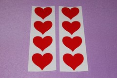 Mrs. Grossman’s LOT of 2 RARE Strips of Vintage 1979 Red Heart Stickers!
