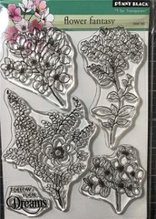 New Penny Black Rubber Stamp set FLOWER FANTASY friendship free USA ship