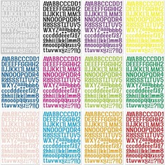 1512 Letter Stickers 12 Sheets Alphabet Stickers Vinyl Self-Adhesive Number A…