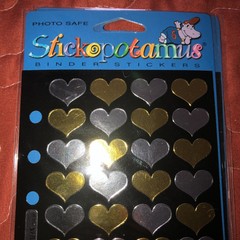 Lot of 2 Stickopotamus GOLD & HEARTS Stickers BINDER STICKERS RARE