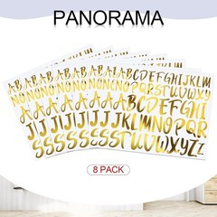 416 Pcs Gold Letter Stickers, 8 Sheets Cursive Alphabet Stickers, 1″ & 1.5″, …