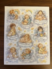 Glitter Baby Angels Stickers Mary Hamilton Vintage Two Sheets