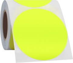 Fluorescent Yellow 3-inch Round Color Coding Dots – 200 Pack