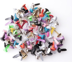 100 Pcs Mini Brads Multi Color Small round Metal Paper Brass Paper Fasteners Pas