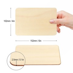 150 PCS Rectangle Unfinished Wood Pieces, 4 x 6 Inch Natural Wood Cutout Tile…