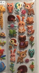 Bulk Lot 4 Kawaii Animals Puffy Glitter Stickers Sheet Scrapbooking