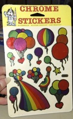 Vintage Stickers BJ Decal Specialties Chrome Rainbow Balloons RARE 1 Sht 1 Pkg
