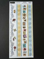 New Creative Imaginations Sonnets Parisian Postcard Border Stickers Fleur-de-lis