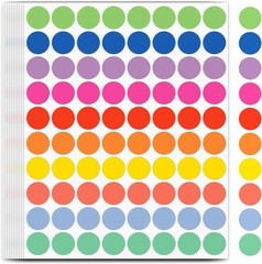 10 Color Round Dot Stickers – 1600 PCS, Easy-to-Use Labels for Teaching & Sales