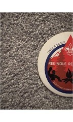 BSA Scouting Alumni Assoc. Sticker 1990s Campfire Scene Fleur-de-lis Emblem