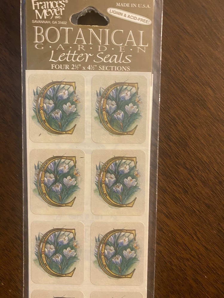 VTG Frances Meyer Botanical Letter Seals “C” New 24 Total Seals Initial