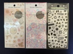 Japanese Kawaii Sticker Set 3 Sheets Panda Bubble Floral Journal Scrapbook