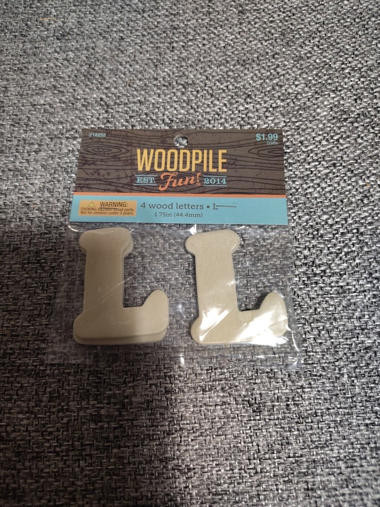 Hobby Lobby Woodpile 1.75” Wood Letters (4 Pieces Of Letter L) Still Sealed New