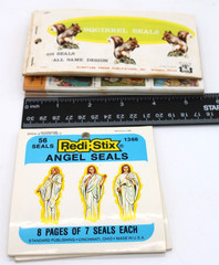 Vintage Stickers Die Cut Seals 5 SETS (676 total Stamps ) Jesus Angels Squirrels
