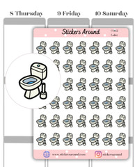 Toilet Icon Planner Sticker, Cleaning Chores, Calendar & Journal Sticker