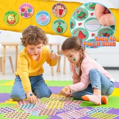 Smelly Stickers Scratch and Sniff, 864 Pieces 36 Sheets Food and Fruit Scente…