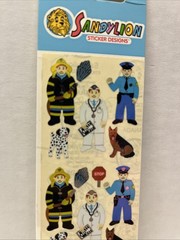 SandyLion Mylar Fireman Police Doctor Dog Vintage Stickers Sealed