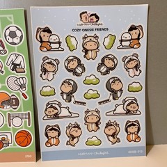 Hubman And Chubgirl Fun Sports & Winter Cozy Friends Stickers Set