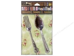 7 Gypsies Architextures Treasures Embellishments- Tarnished Silver Fork & Spoon