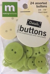 LIME GREEN CIRCLE ULTRA-THIN BUTTONS(24pc)Making Memories •Mini•Small•Holiday•🎄