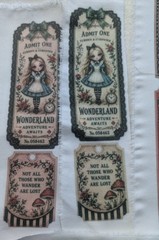 Alice in Wonderland Junk Journal Sublimation Fabric Ephemera Embellishments HM