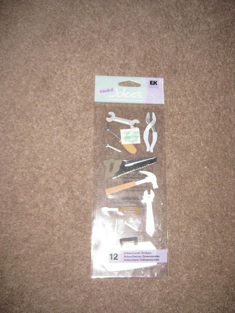 New Jolee’s Tools & Tool Box Scrapbooking Stickers 12 pieces