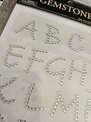 Sticker Lot – Alphabet Scrapbooking Stickers Letters Silver Pink Purple Gem #177