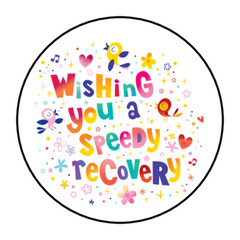 WISHING YOU A SPEEDY RECOVERY ENVELOPE SEALS STICKERS LABELS 1.5″ ROUND (30)