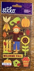 STICKO Welcome Fall ScareCrows Sunflowers Harvest Season Pumpkins Corn Stickers