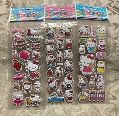 Retro Vintage Look Hello Kitty Cartoon 3D Puffy Stickers 3 sets